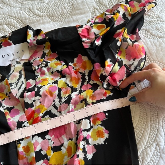 DYVNA - Print Silk Shirtdress in Pink Floral Bouquet - Picture 13 of 15